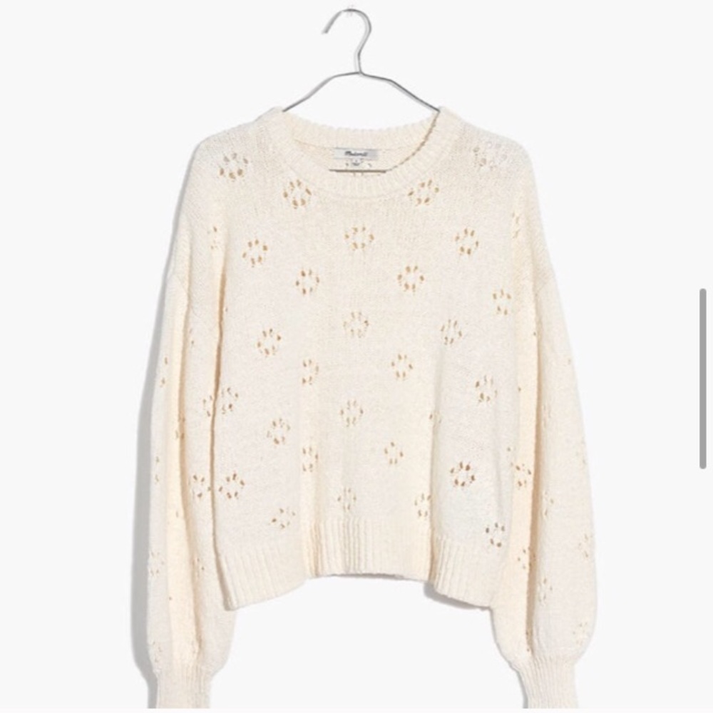 Madewell Floral Pointelle Pullover Sweater